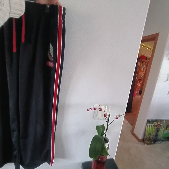 Urban Pipeline Black Red Track Pants Athletic Logo Streetwear Men’s - Picture 3 of 10